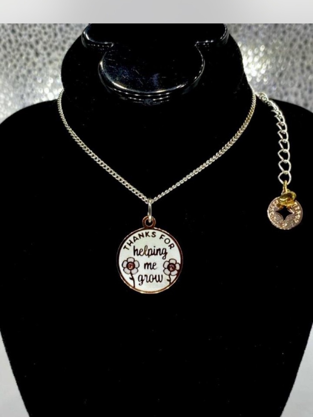 *** Alex”n”Ani *** Thanks For Helping Me Grow" Silver Pendant Necklace *^*